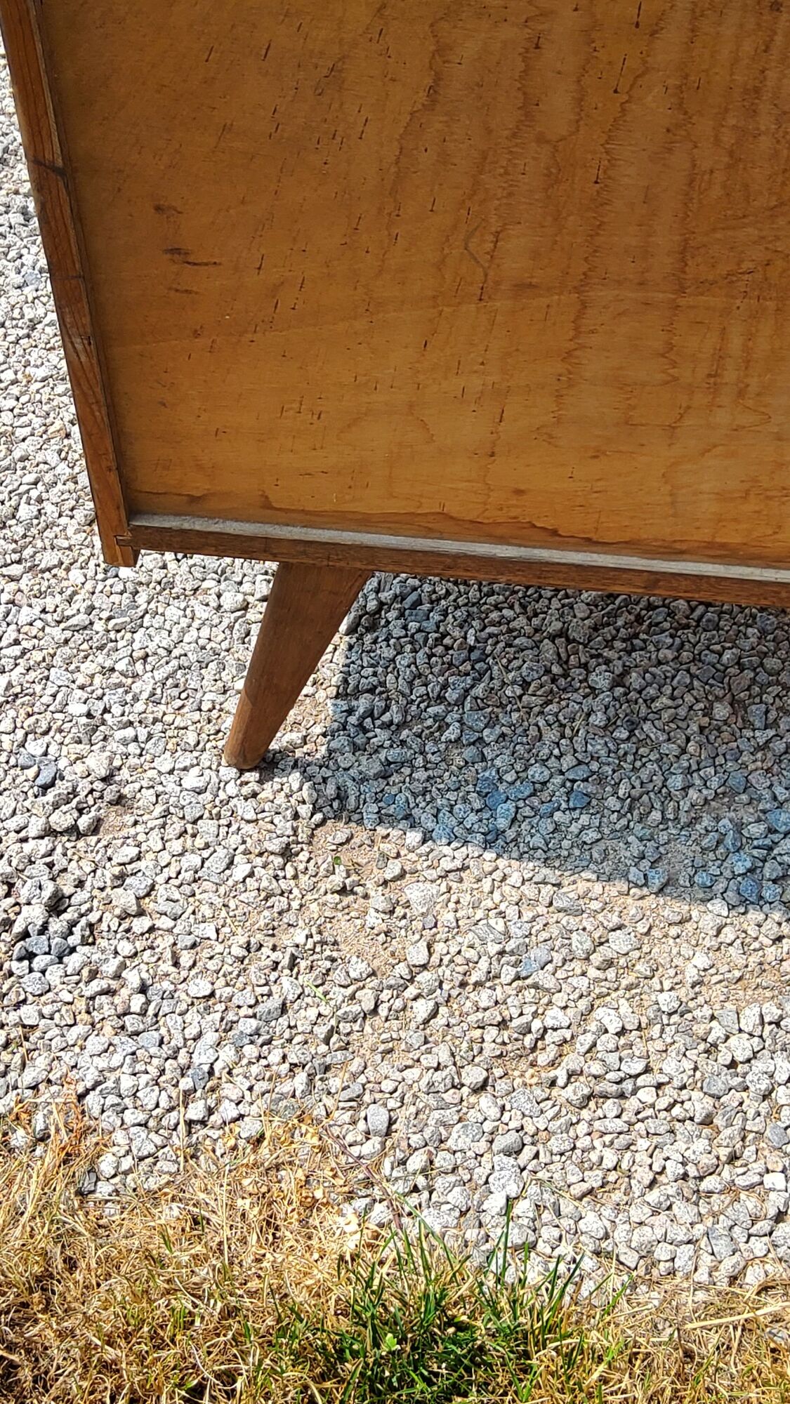 Vintage Golden Blond Oak Chest of drawers Feet Compass 6 Drawers 1 Door 50s