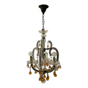 Lustre en forme de larme - rose