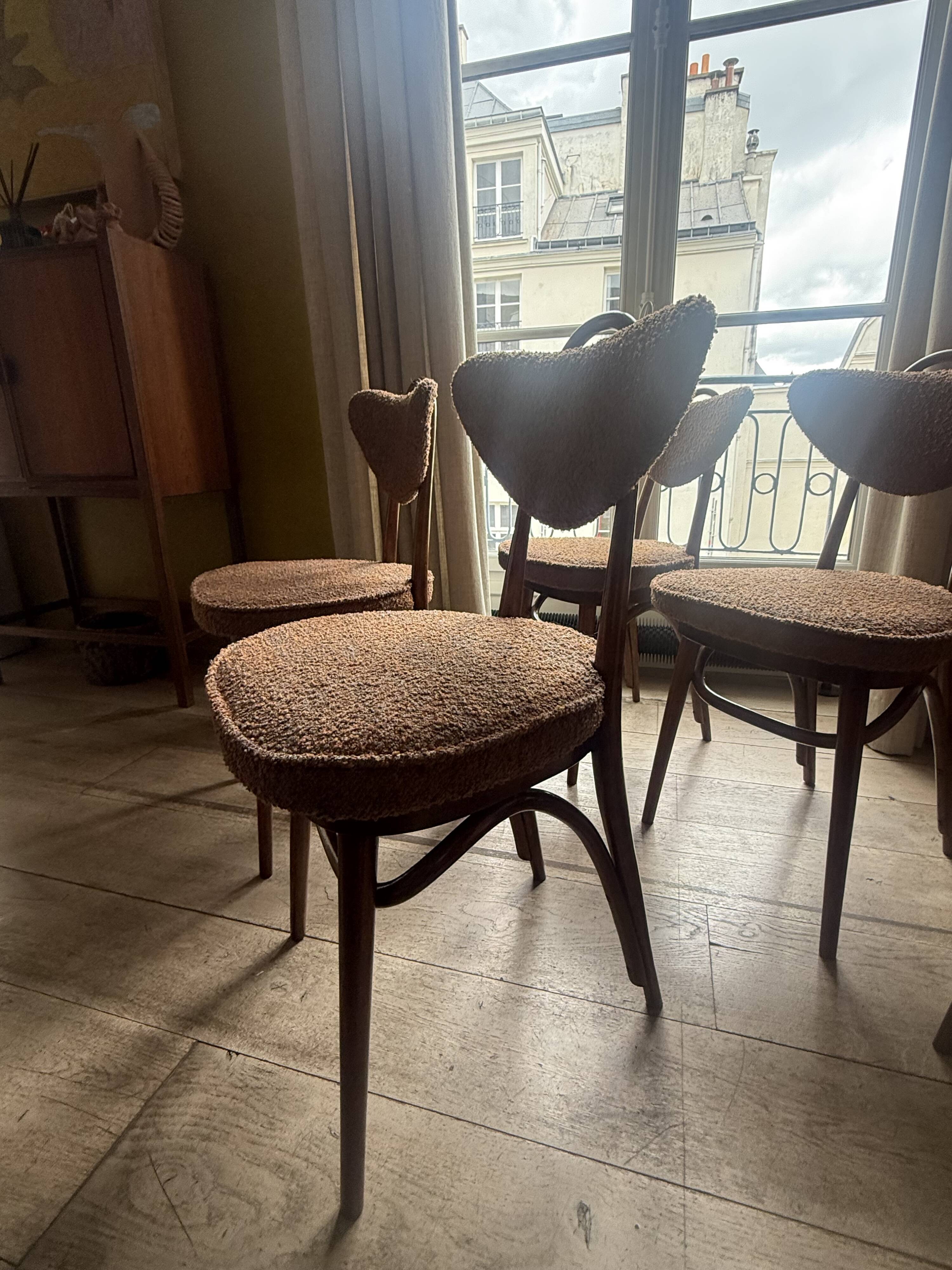 6 chaises par HJ Kurmanowicz, Pologne vers 1950