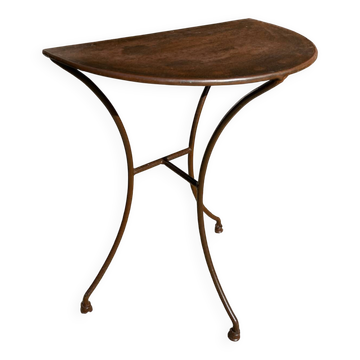 Table console en fer forgé artisanal