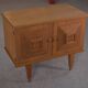 Brutalist bedside table in oak and oak veneer, 1950s