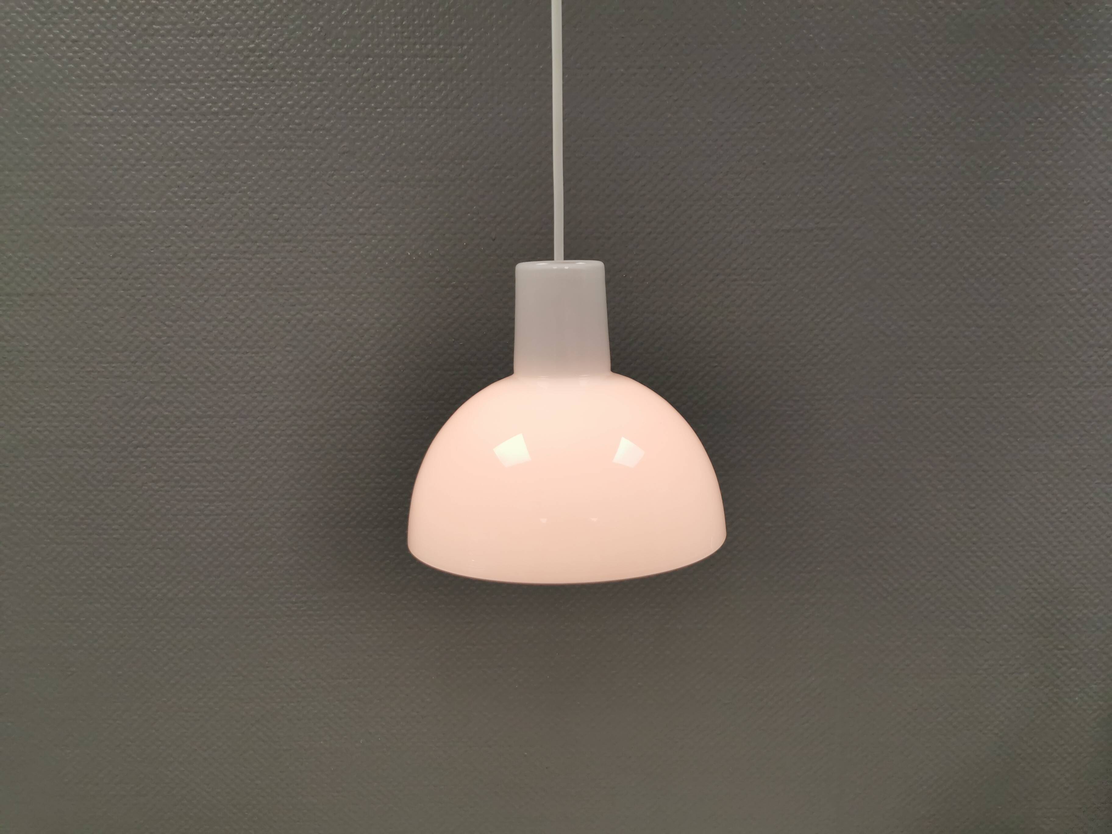 Hanging lamp produced at Holmegaard glass factory for Royal Copenhagen