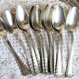 Art Deco silver-plated cutlery, silver-plated cutlery set.