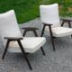 Pair of Scandinavian-style armchairs with splayed legs from the 1950s