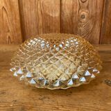 Plafonnier vintage en verre ambré pointe de diamant