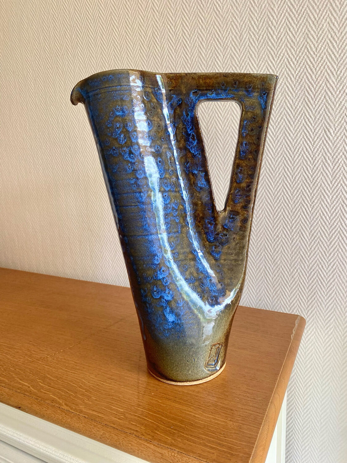 Stoneware carafe design signed