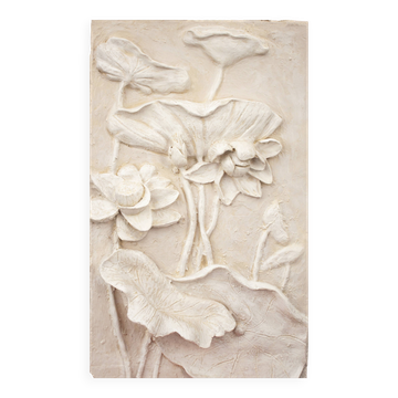 Bas-relief with flowers. Relief with flowers. Flowers in relief.