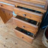 Cylinder Desk in Solid Pine - Careful Restoration - Bohemian Style