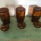 Lot of three pots of old amber brown apothecary