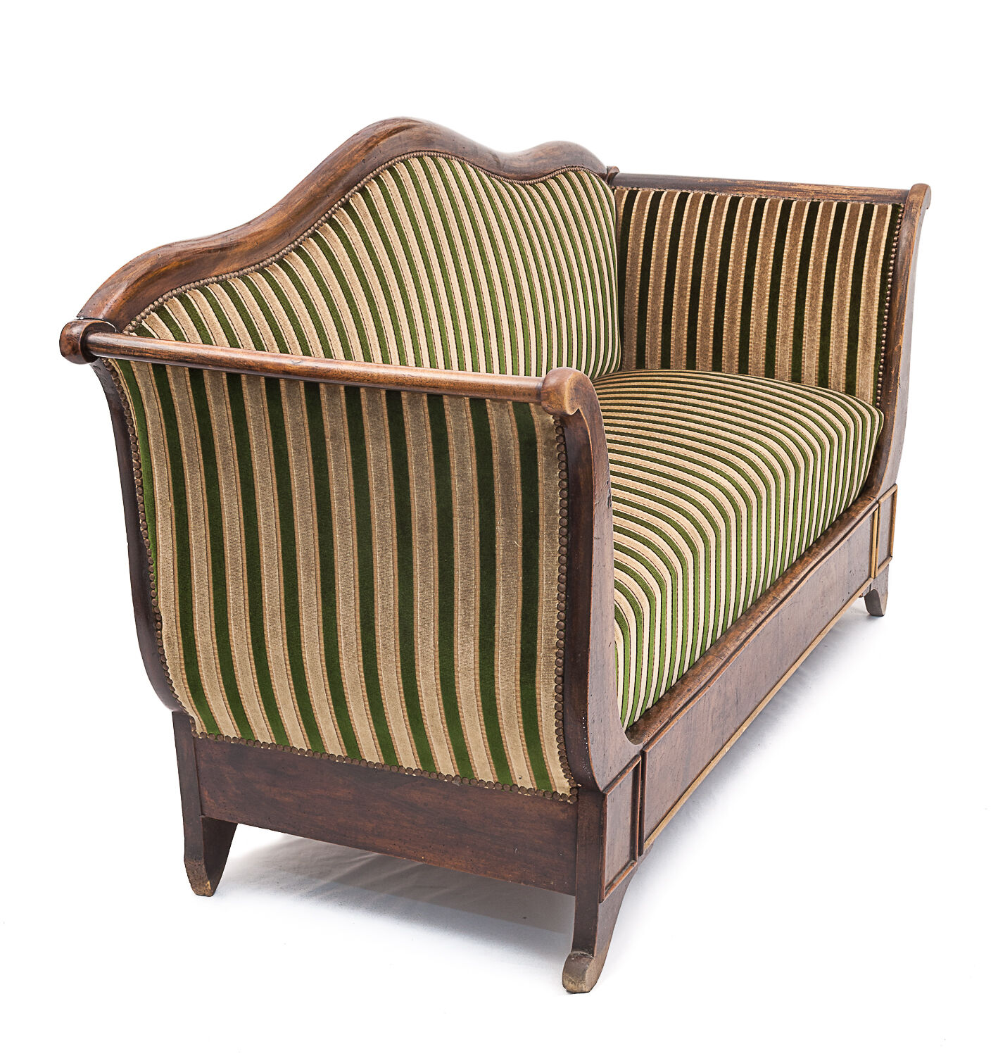 Vintage Récamier sofa in velvet, 1920