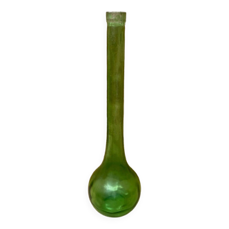 Antique Chianti Dame Jeanne Green Glass Bottle Large Vintage Model