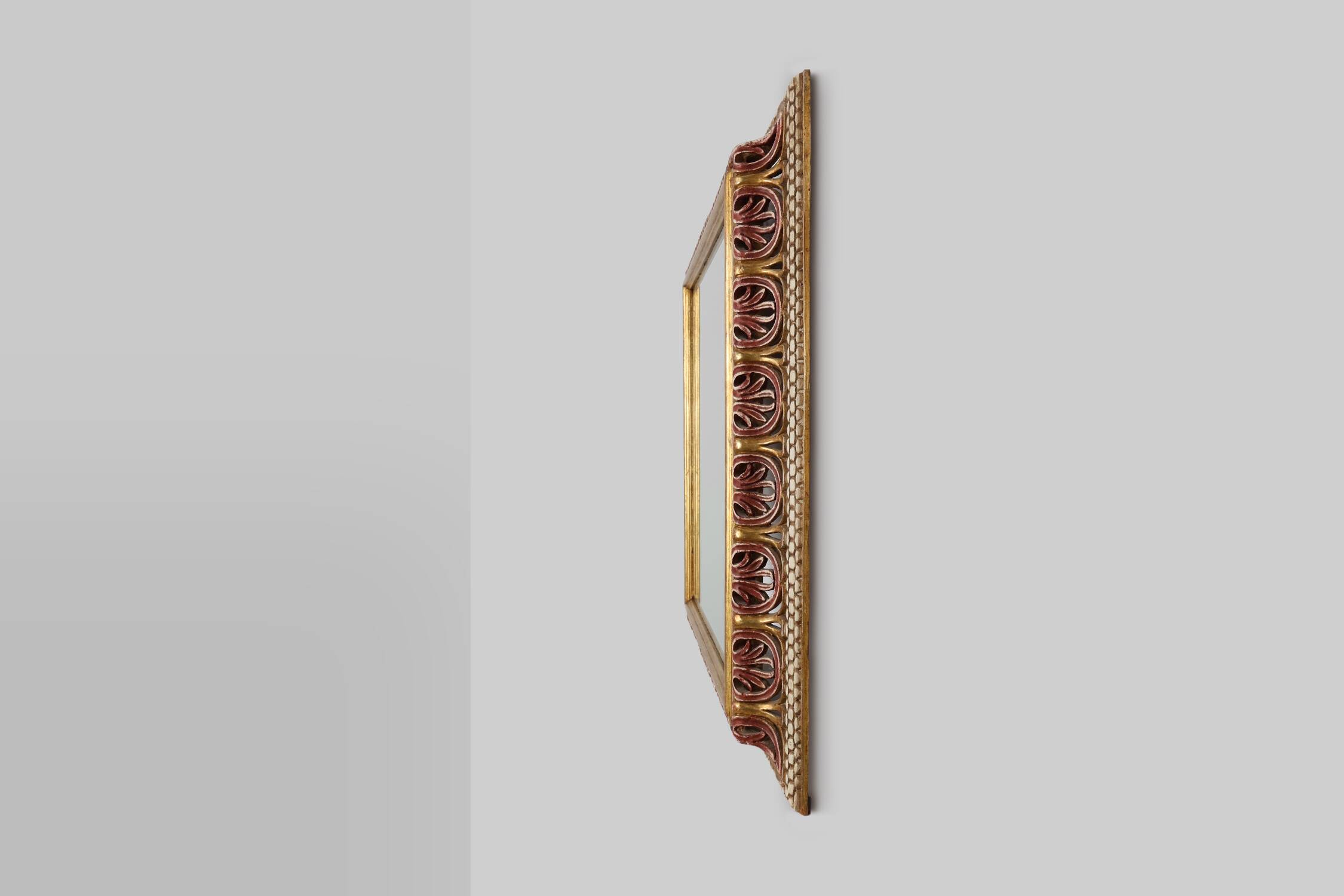 Baroque Revival Firenze Mirror in Carved Wood, Italy ca. 1960