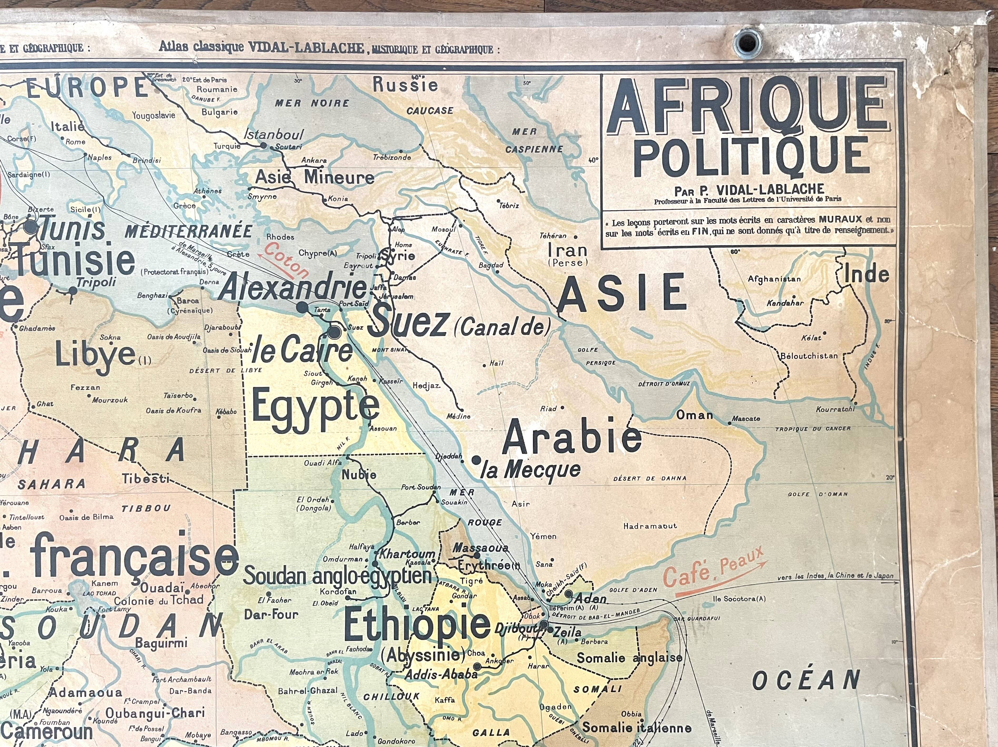 🌍 Old school map Vidal-Lablache 17, 1930 - Africa, colonies