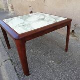 Scandinavian coffee table green marble