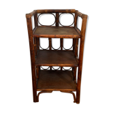 Étagère en bois et rotin