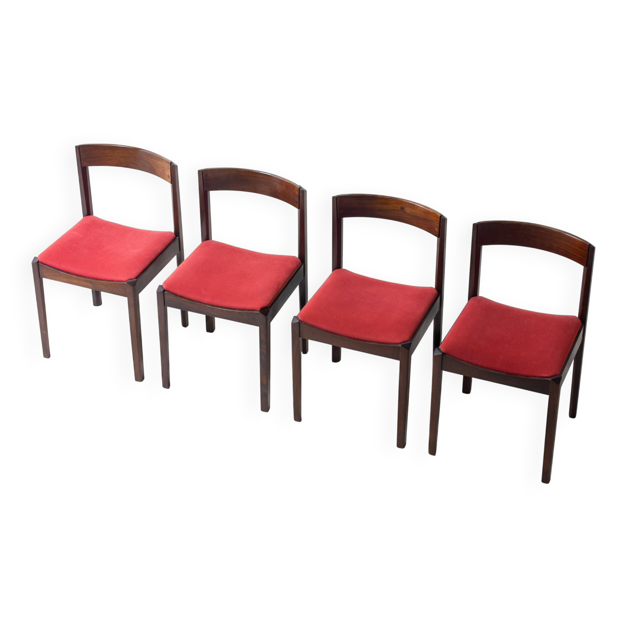 Set of 4 Dino Cavalli dining chairs in rosewood