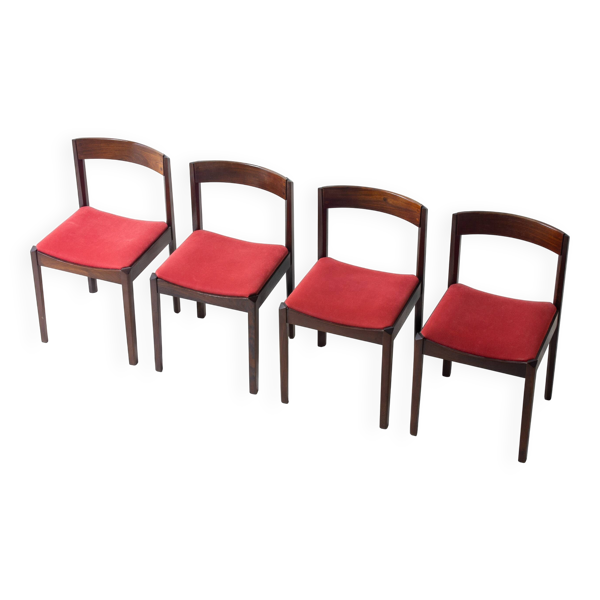 Ensemble de 4 chaises de salle à manger Dino Cavalli en palissandre.