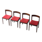 Set of 4 Dino Cavalli dining chairs in rosewood