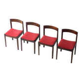 Set of 4 Dino Cavalli dining chairs in rosewood