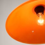 Lampe à Suspension Vintage en Laiton et Verre, Italie