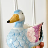 Hand-painted ceramic duck pot cover