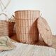 Old rattan laundry basket