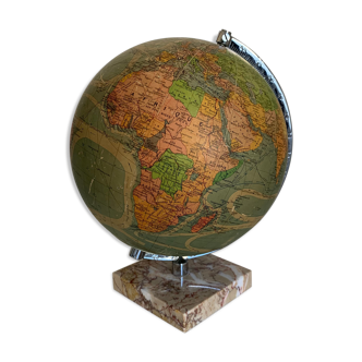 Vintage globe 1960 terrestrial glass Perrina marble - 29 cm