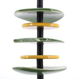 Lamp with yellow and green freeforms in ceramic, 90s