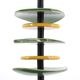 Lamp with yellow and green freeforms in ceramic, 90s
