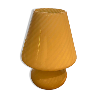 Lampe champignon en verre de Murano jaune