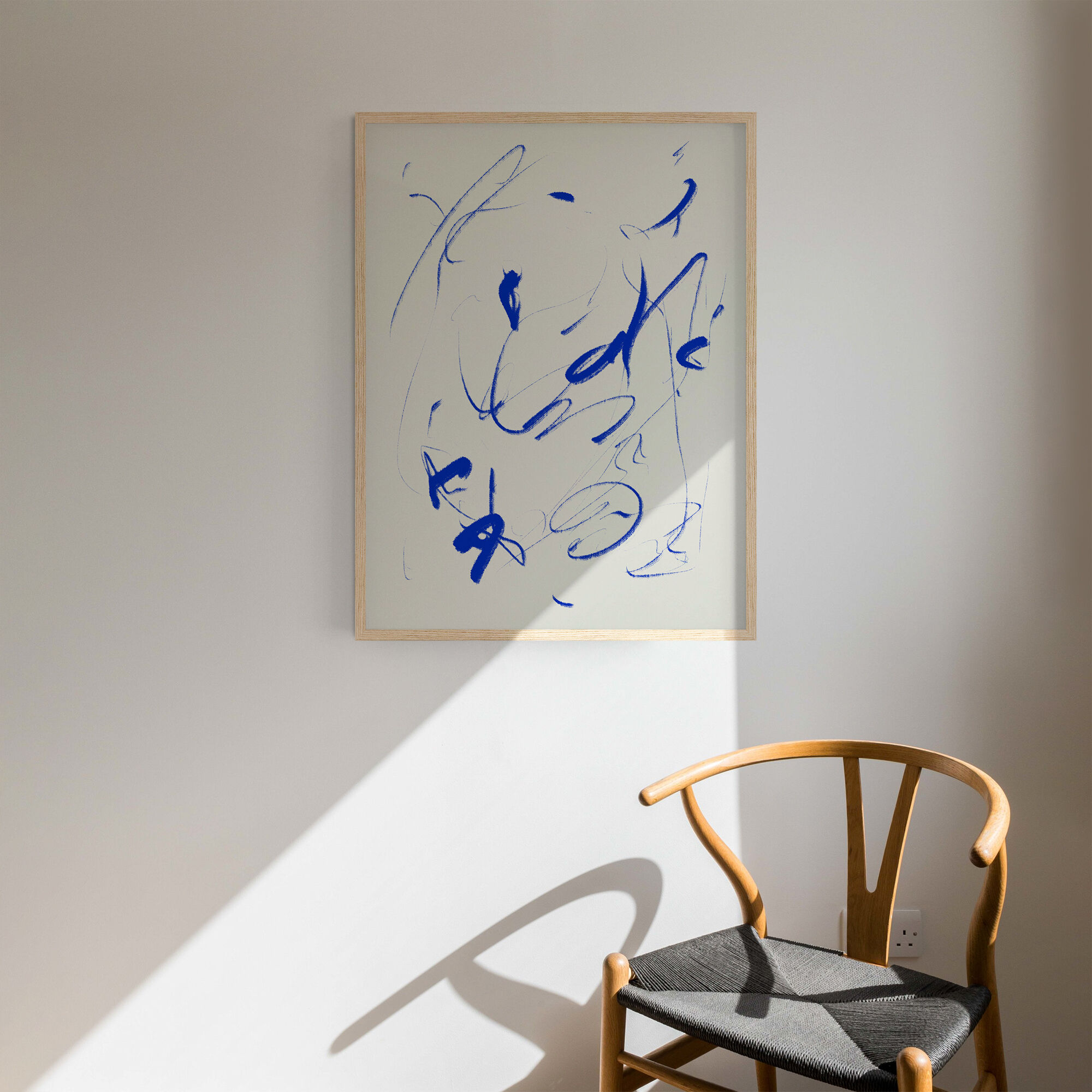 Abstract blue painting giclee print