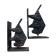 Pair of brutalist buffalo / bison bookends, black metal, mid-century
