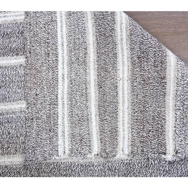 Vintage Turkish Hand-Knotted Wool Cotton Gray Kilim Runner Rug 95x196