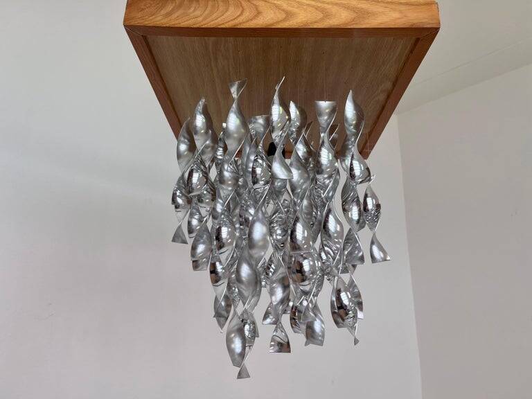 Design aluminium space age ceiling light/pendant - Czechoslovakia/1960s - 3pcs.