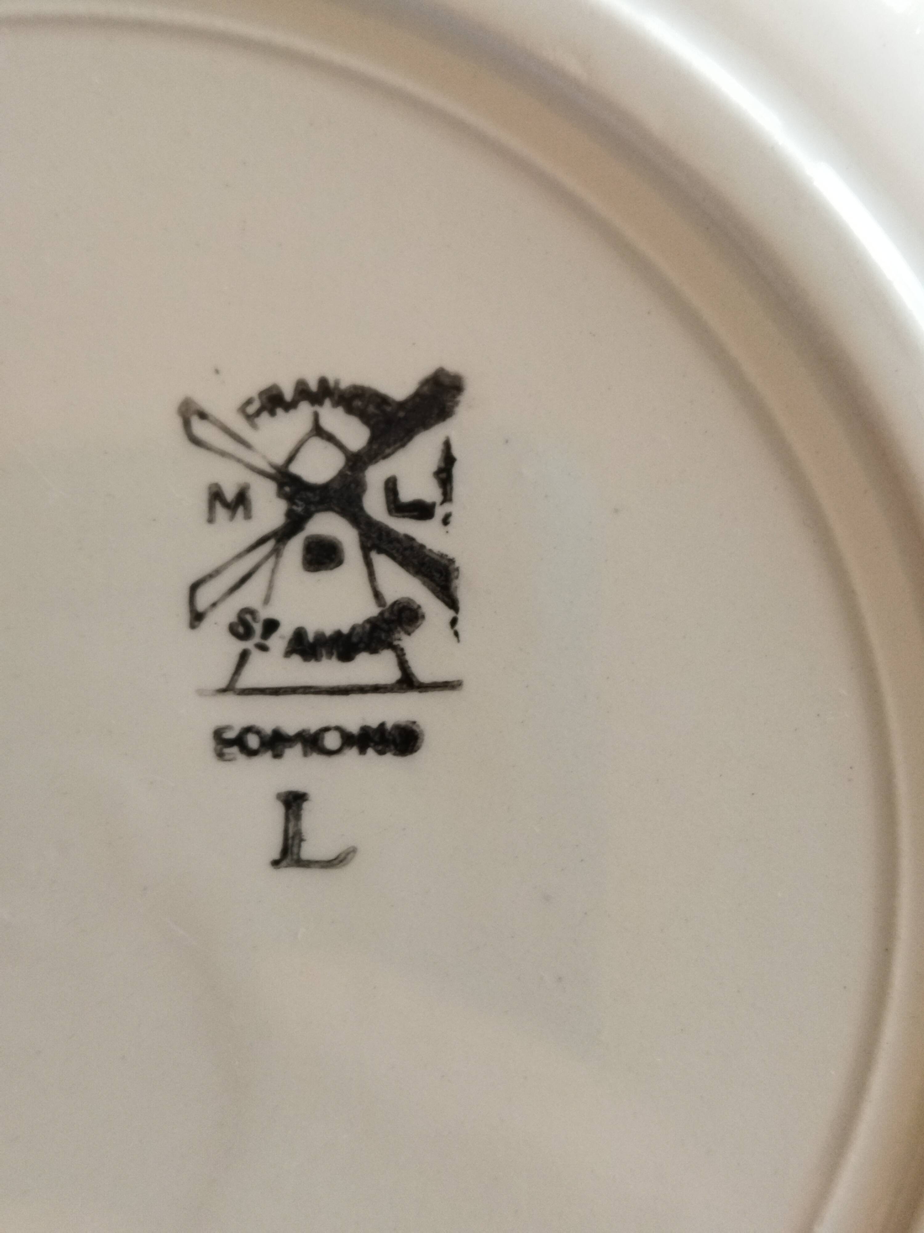 8 French earthenware dinner plates (Gien Sarreguemines Digoin Moulin des Loups Orchies)