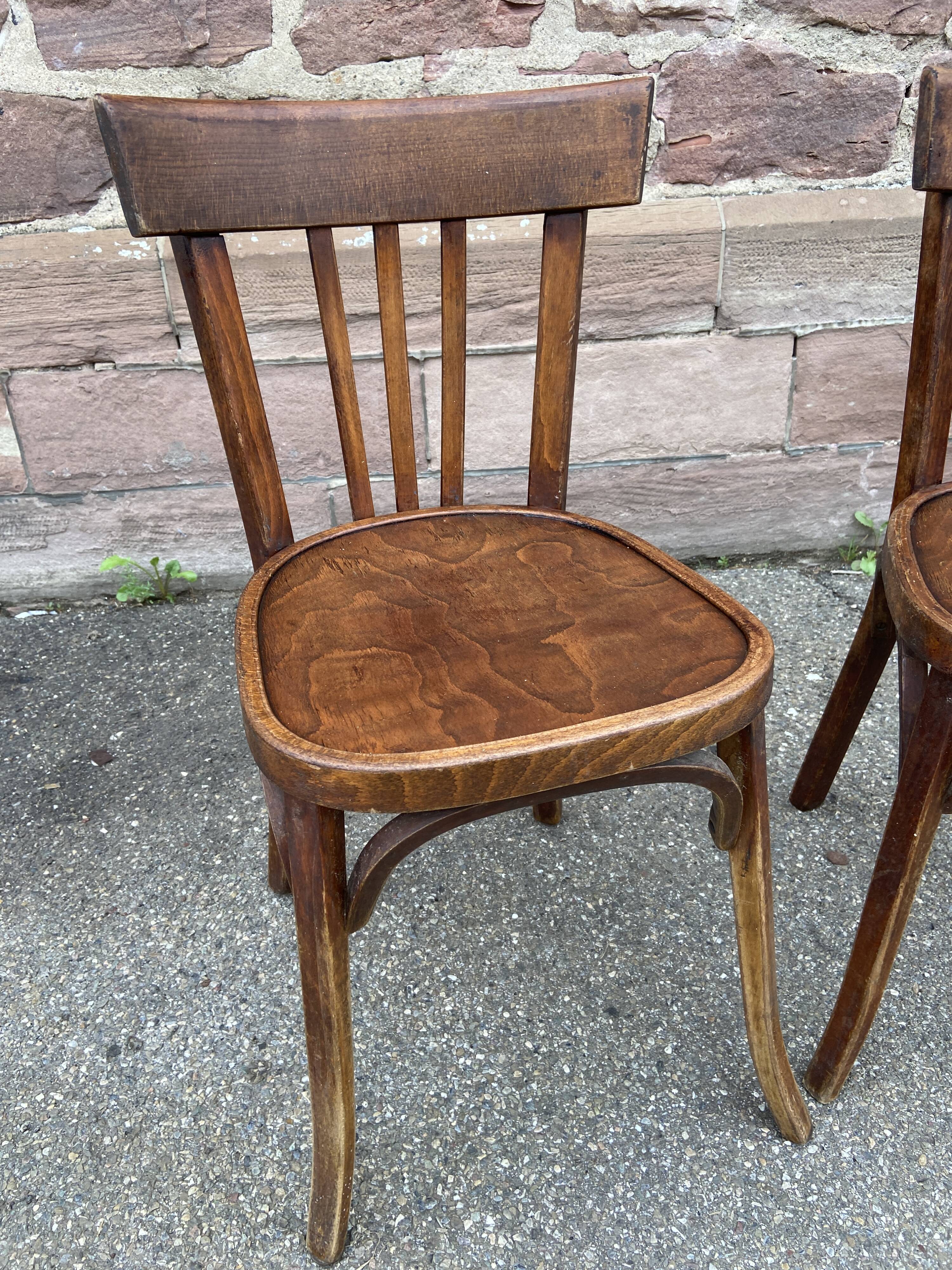 Pair of Baumann bistro chairs