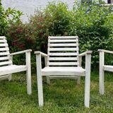 Set of 3 garden armchairs, 1950