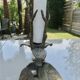 Floral bronze candlestick, Art Nouveau style, 1930s-1940s.