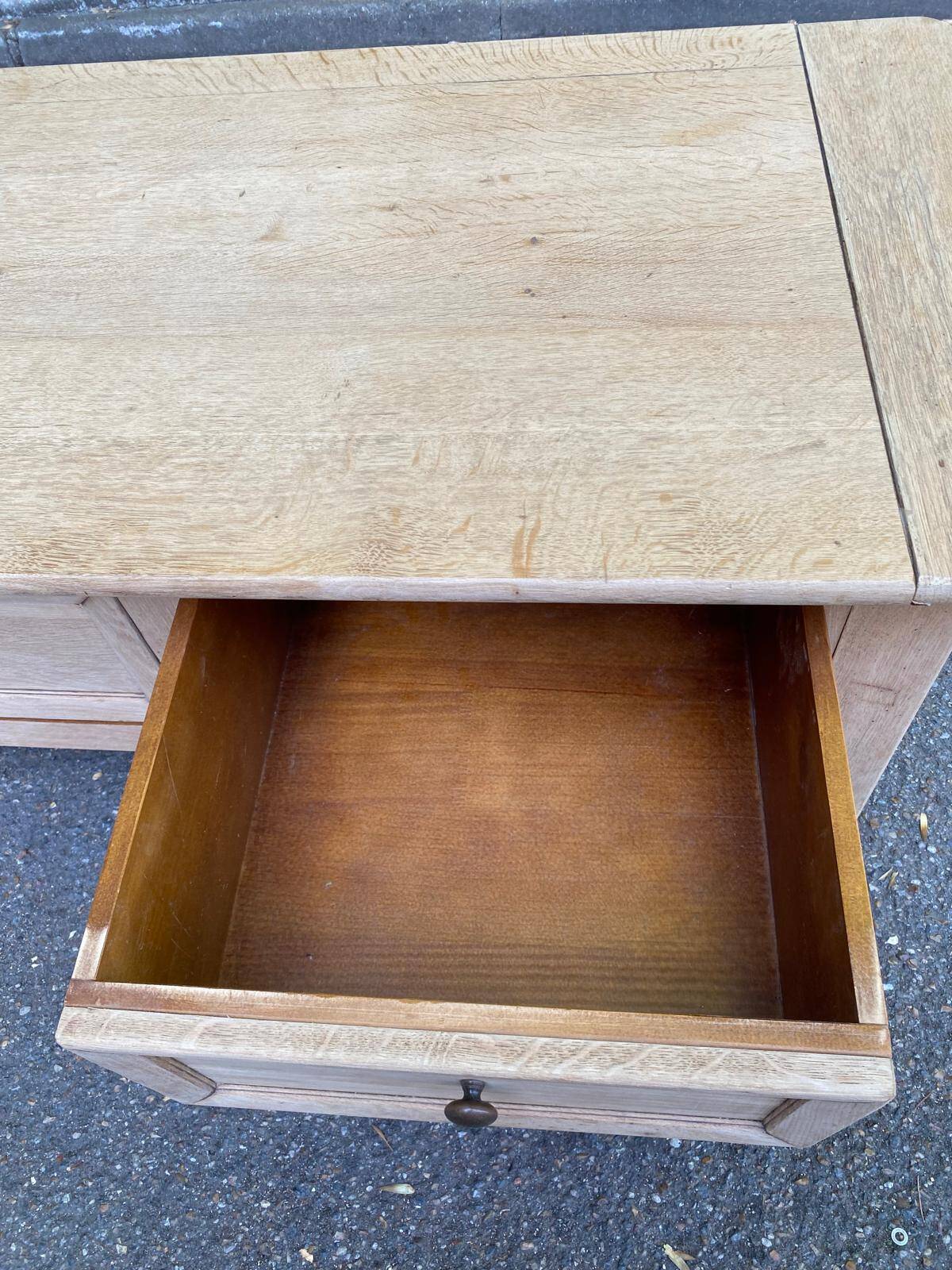 Renovated coffee table in solid oak 1980