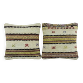 Lot de 2 housses de coussin kilim vintage 41x41 cm