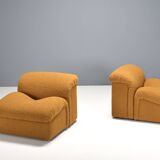 Exceptional Set of Two Bouclé 'Onda' Lounge Chairs by MetalArte, 1970s