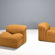 Exceptional Set of Two Bouclé 'Onda' Lounge Chairs by MetalArte, 1970s