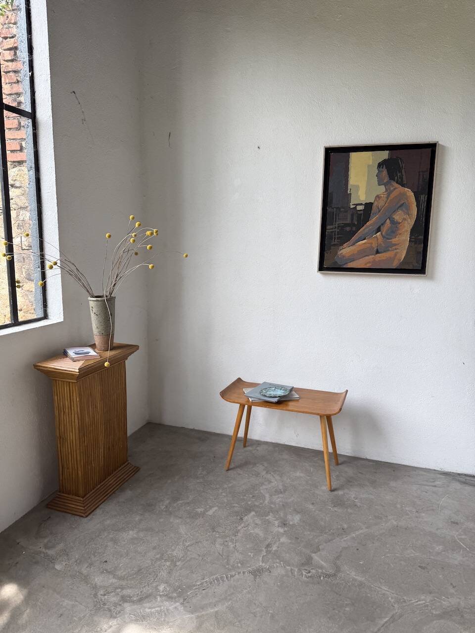 Baumann oak console coffee table from the 60s