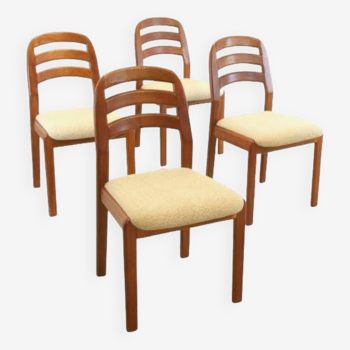 Set of 4 Danish design teak Dyrlund dining chairs 'Asserballe'