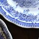 8 romantic blue Lunéville Sarreguemines dinner plates