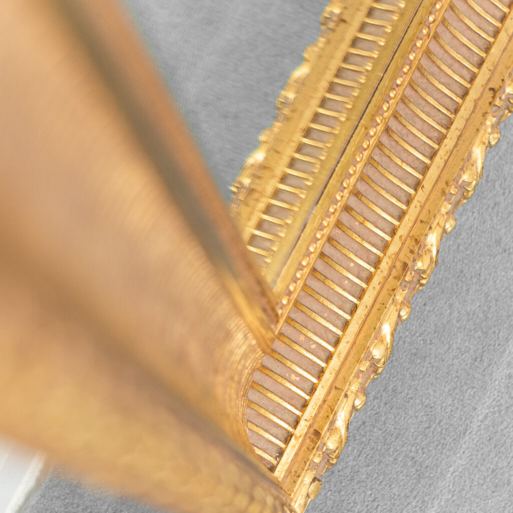 Gold leaf wooden rectangular mirror 1950