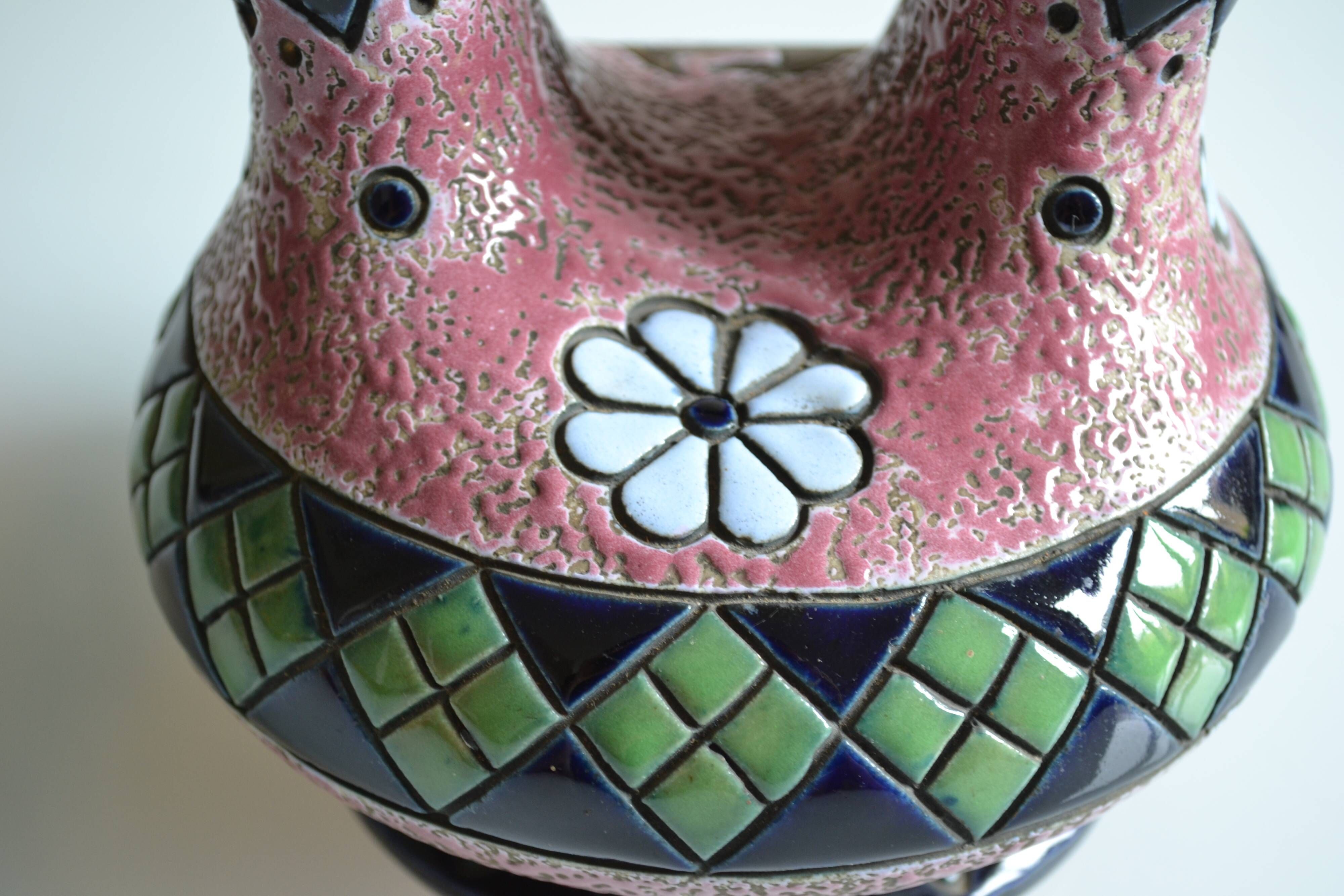 Art deco ceramic tulip vase Amphora Czechoslovakia