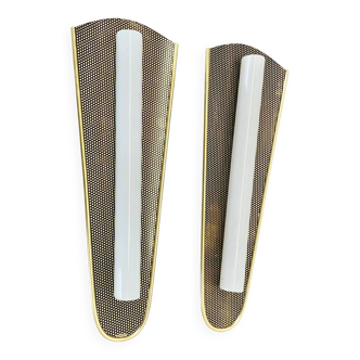 Set of 2 Large 37 cm Honeycomb Theatre Wall Light Elements, Germany, 1950s