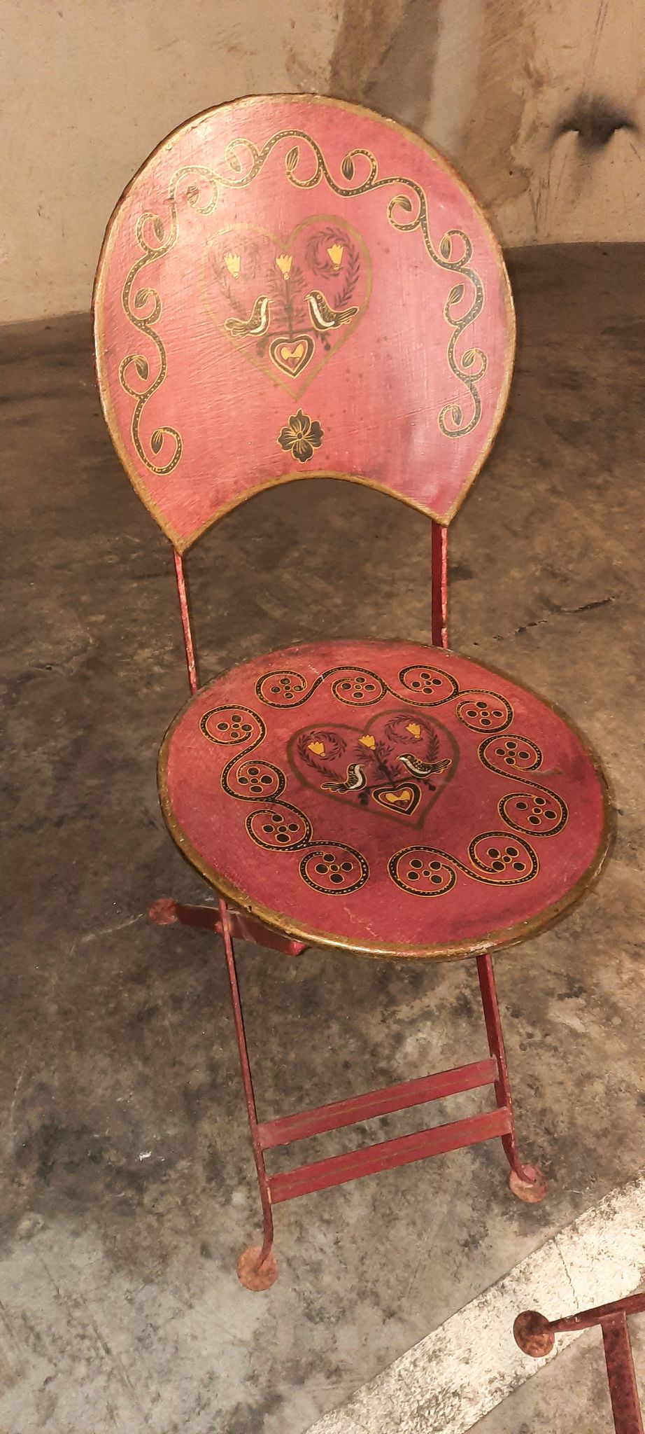 Sheet metal table and chairs