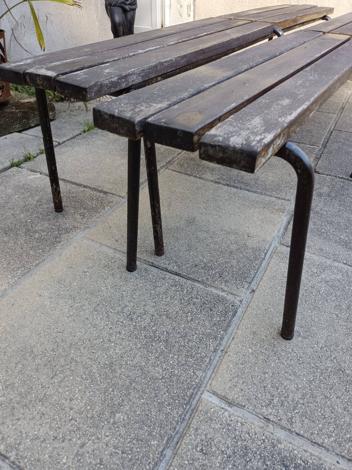 Pair of industrial benches